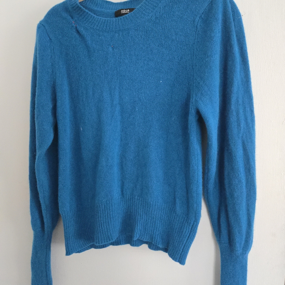 Aqua Bright Teal Lightweight Cashmere Sweater